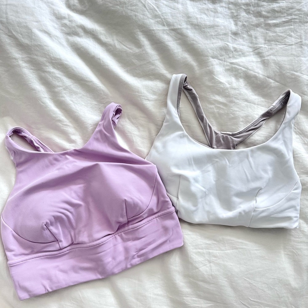 Bundle Sale - Lululemon Women's Lavender and White Sports Bras Bundle Size 8